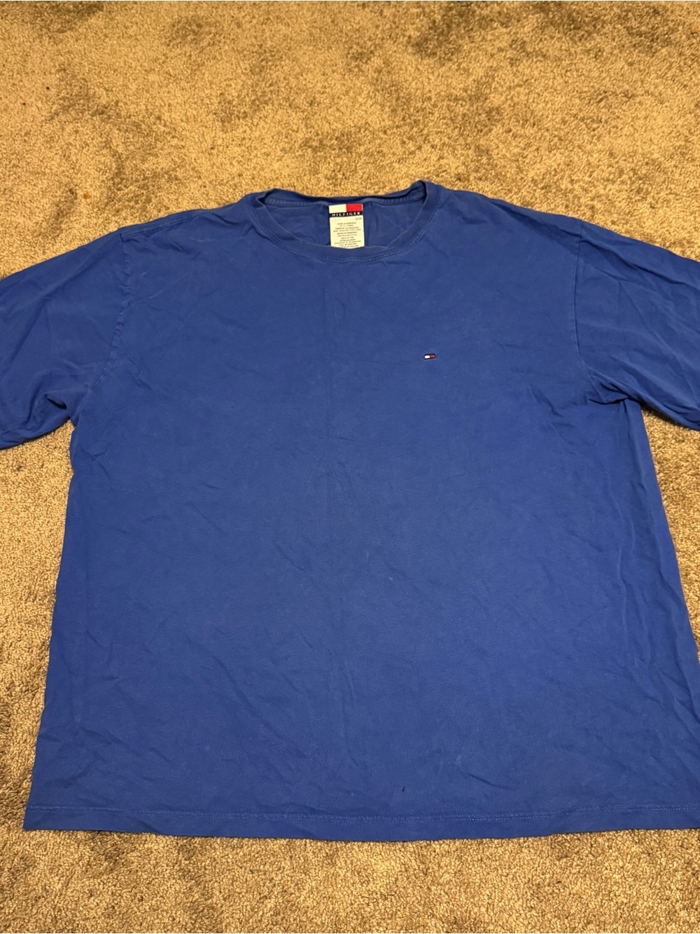 Vintage Tommy Hilfiger Shirt Mens XL Blue Short Sleeve Logo